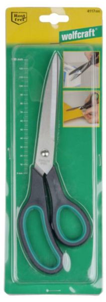 Produktbild: Wolfcraft 4117000 Haushaltsschere 250mm Schwarz-Gr&uuml;n