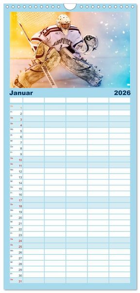 Produktbild: Familienplaner 2026 - Eishockey - Fight mit 5 Spalten (Wandkalender, 21 x 45 cm) CALVENDO