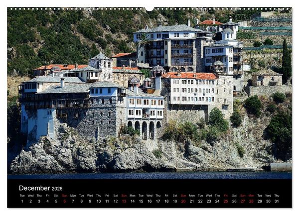 Produktbild: Churches and monasteries in Greece (High Quality Premium Wall Calendar 2026 DIN A2 landscape),CALVENDO 12 Month Wall Calendar