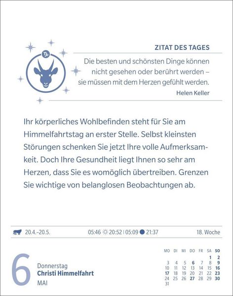 Produktbild: Steinbock Sternzeichenkalender 2027 - Tagesabrei&szlig;kalender - Ihr Horoskop f&uuml;r jeden Tag