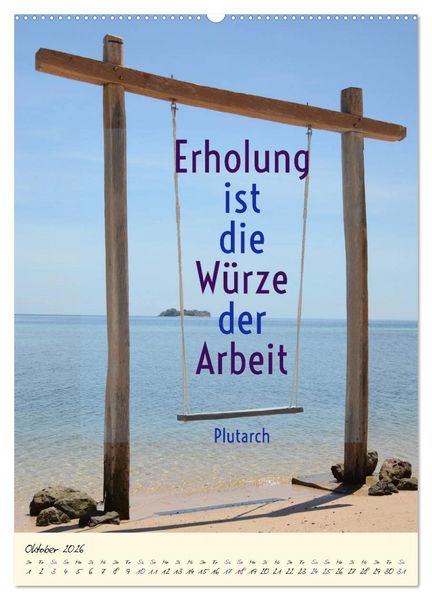 Produktbild: Aktiviere deine Gelassenheit Weisheiten und Zitate (Wandkalender 2026 DIN A2 hoch), CALVENDO Monatskalender