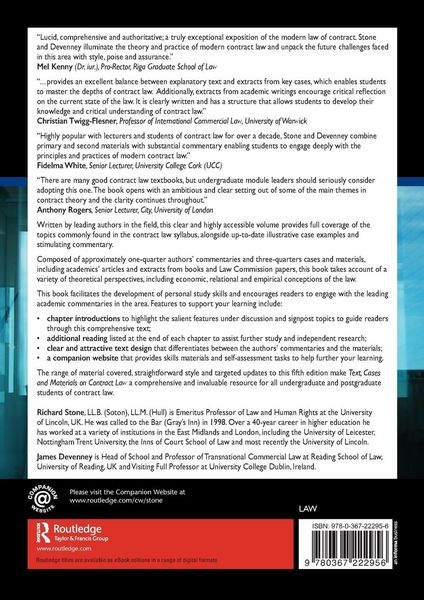 Produktbild: Text, Cases and Materials on Contract Law