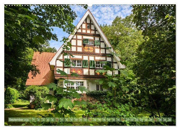 Produktbild: Die Villenkolonie in Buchschlag (hochwertiger Premium Wandkalender 2026 DIN A2 quer), Kunstdruck in Hochglanz