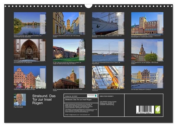 Produktbild: Stralsund. Das Tor zur Insel R&uuml;gen (Wandkalender 2026 DIN A3 quer), CALVENDO Monatskalender
