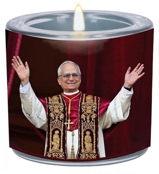 Produktbild: Windlicht aus Glas - Papst Leo XIV