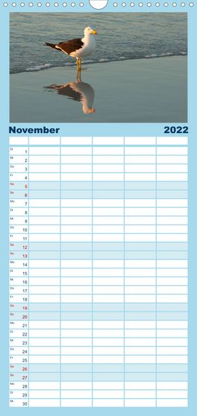 Produktbild: Familienplaner V&ouml;gel von "Down Under" Australien (Wandkalender 2022 , 21 cm x 45 cm, hoch)