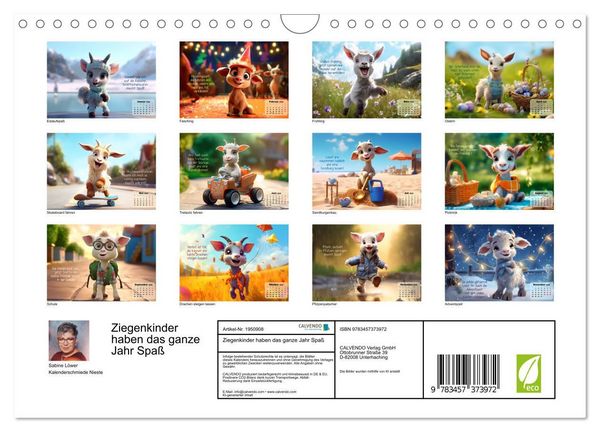 Produktbild: Ziegenkinder haben das ganze Jahr Spa&szlig; (Wandkalender 2026 DIN A4 quer), CALVENDO Monatskalender