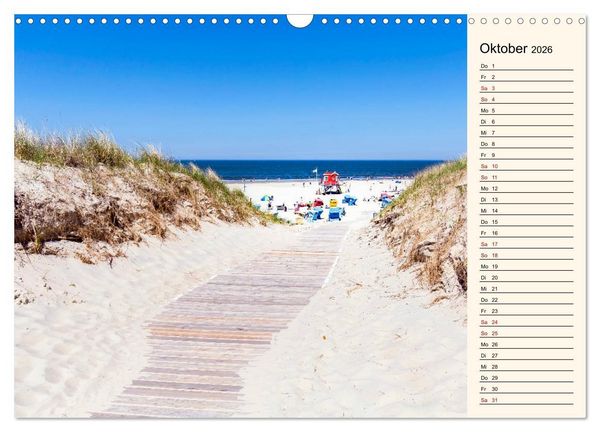 Produktbild: Langeoog Geburtstagskalender (Wandkalender 2026 DIN A3 quer), CALVENDO Monatskalender