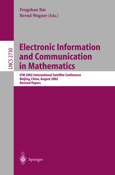 Produktbild: Electronic Information and Communication in Mathematics