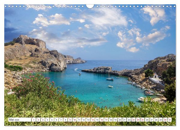 Produktbild: Rhodos und Symi, Perlen in der &Auml;gis (Wandkalender 2026 DIN A3 quer), CALVENDO Monatskalender