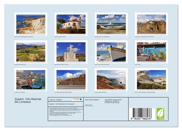 Produktbild: Zypern. Von Akamas bis Limassol (Wandkalender 2026 DIN A4 quer), CALVENDO Monatskalender