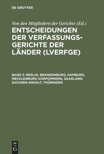 Produktbild: Berlin, Brandenburg, Hamburg, Mecklenburg-Vorpommern, Saarland, Sachsen-Anhalt, Th&uuml;ringen