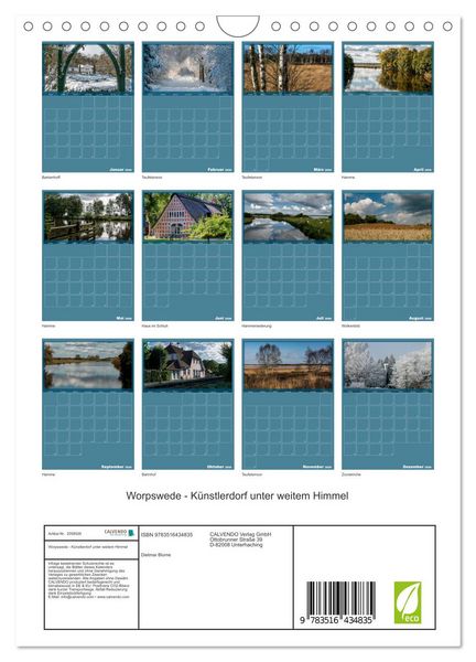 Produktbild: Worpswede - K&uuml;nstlerdorf unter weitem Himmel (Wandkalender 2026 DIN A4 hoch), CALVENDO Monatskalender