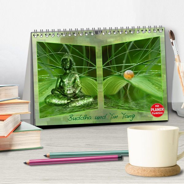 Produktbild: Buddha und Yin Yang (Tischkalender 2026 DIN A5 quer), CALVENDO Monatskalender