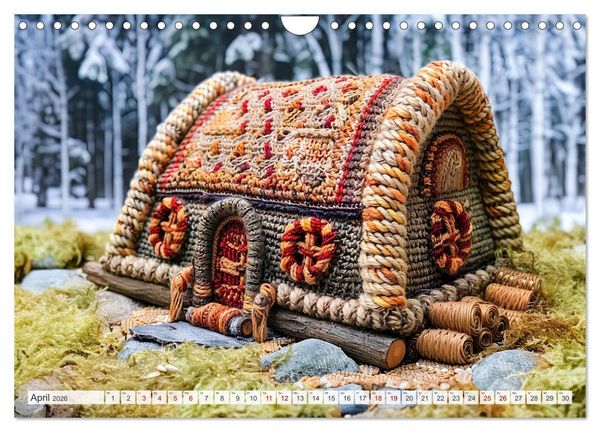 Produktbild: Zauberhafte Wikinger - Nordische Mythologie aus H&auml;kel- und Strickwolle (Wandkalender 2026 DIN A4 quer), CALVENDO Monatskalender