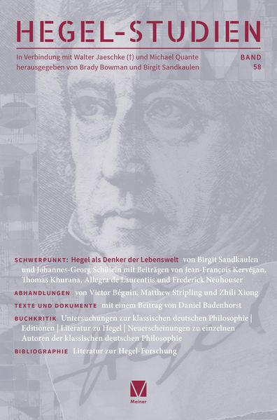 Produktbild: Hegel-Studien Band 58