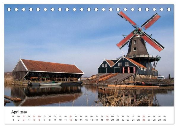 Produktbild: DIE SCH&Ouml;NSTEN WINDM&Uuml;HLEN IN HOLLAND 2026 (Tischkalender 2026 DIN A5 quer), CALVENDO Monatskalender
