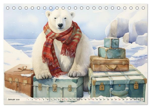 Produktbild: Eisb&auml;r Eik auf Europareise (Tischkalender 2026 DIN A5 quer), CALVENDO Monatskalender