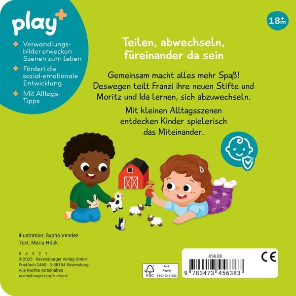 Produktbild: Play+ Mein erstes Schiebebuch Teilen und vertragen - ab 18 Monate