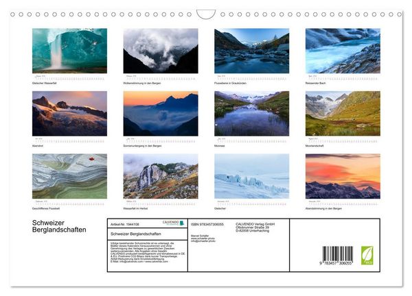 Produktbild: Schweizer Berglandschaften (Wandkalender 2026 DIN A3 quer), CALVENDO Monatskalender
