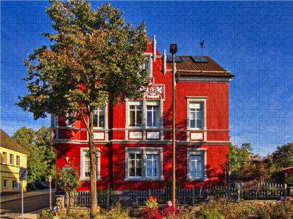 Produktbild: CALVENDO Puzzle Das rote Haus, Frankfurter / Ecke Thomasstra&szlig;e | 1000 Teile Lege-Gr&ouml;&szlig;e 64x48cm Foto-Puzzle f&uuml;r gl&uuml;ckliche Stunden