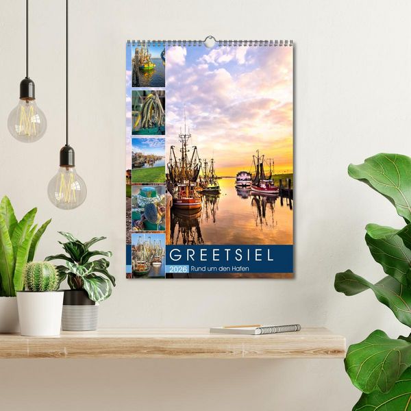 Produktbild: GREETSIEL Rund um den Hafen (Wandkalender 2026 DIN A3 hoch), CALVENDO Monatskalender
