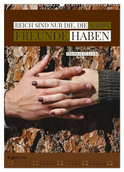 Produktbild: Freundschaft Weisheiten und Zitate (Wandkalender 2026 DIN A2 hoch), CALVENDO Monatskalender
