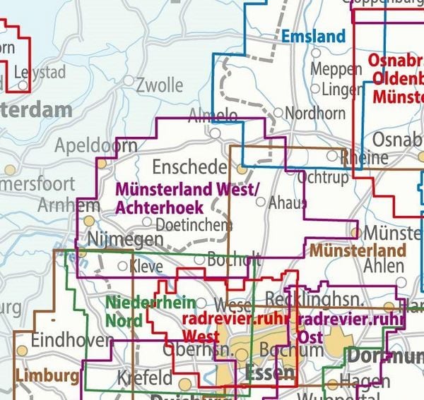 Produktbild: BVA ADFC Regionalkarte M&uuml;nsterland West / Flusslandschaft Achterhoek 1:75.000