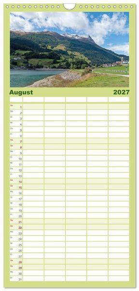 Produktbild: Familienplaner 2027 - Der Reschensee - ein Panormanen-Abenteuer mit 5 Spalten (Wandkalender, 21 x 45 cm) CALVENDO