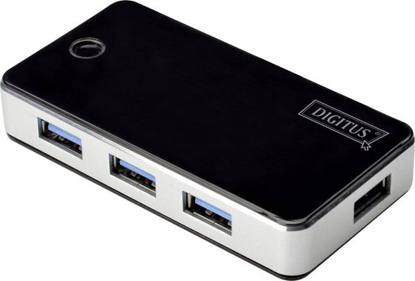 Digitus DA-70231 4 Port USB 3.2 Gen 1-Hub (USB 3.0) Schwarz, Silber