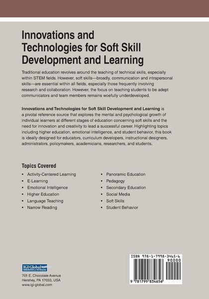 Produktbild: Innovations and Technologies for Soft Skill Development and Learning