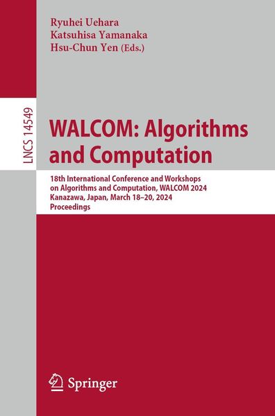 Produktbild: WALCOM: Algorithms and Computation