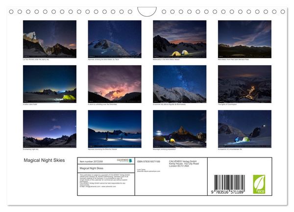 Produktbild: Magical Night Skies (Wall Calendar 2026 DIN A4 landscape), CALVENDO 12 Month Wall Calendar