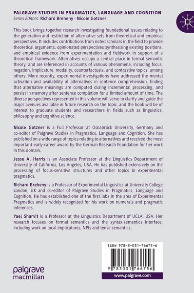 Produktbild: Alternatives in Grammar and Cognition