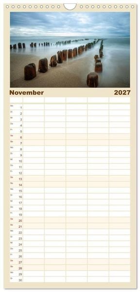 Produktbild: Familienplaner 2027 - Land. Licht. Meer. mit 5 Spalten (Wandkalender, 21 x 45 cm) CALVENDO
