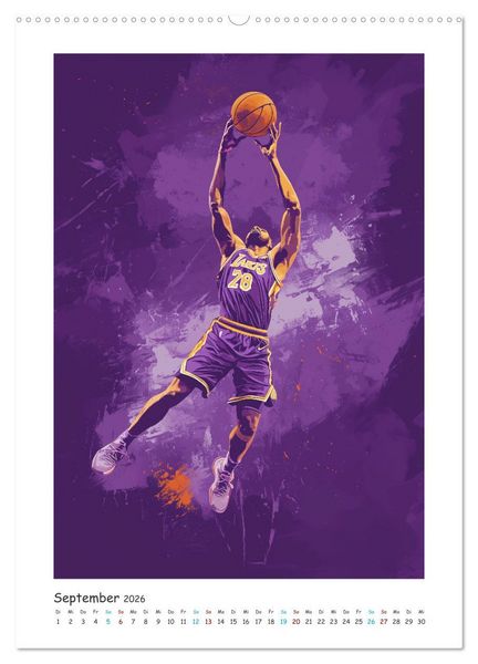 Produktbild: Basketball im Blut (hochwertiger Premium Wandkalender 2026 DIN A2 hoch), Kunstdruck in Hochglanz