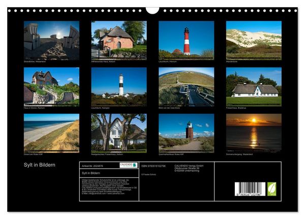 Produktbild: Sylt in Bildern (Wandkalender 2026 DIN A3 quer), CALVENDO Monatskalender