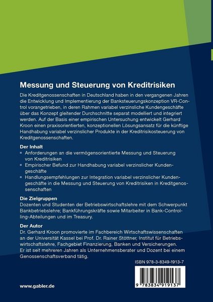 Produktbild: Messung und Steuerung von Kreditrisiken