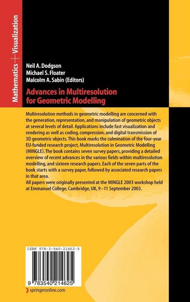 Produktbild: Advances in Multiresolution for Geometric Modelling