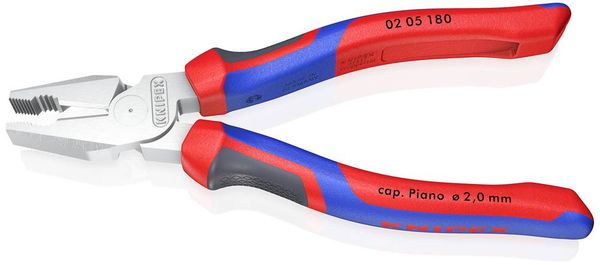 Produktbild: Knipex 02 05 180 Werkstatt Kraft-Kombizange 180mm DIN ISO 5746