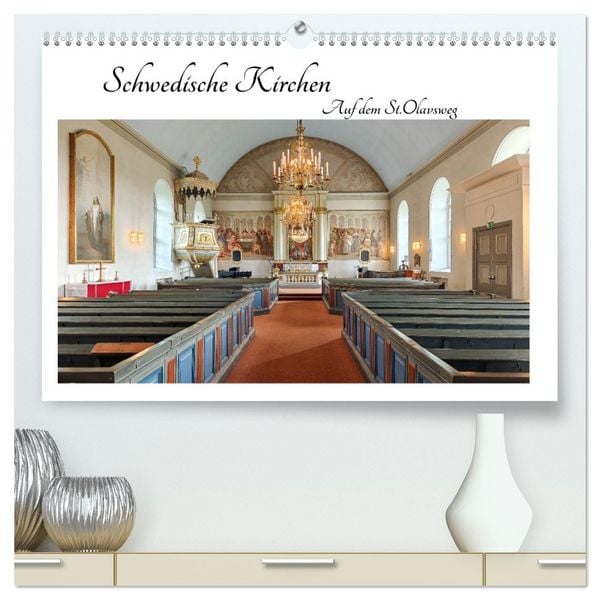 Produktbild: Schwedische Kirchen auf dem St.Olavsweg (hochwertiger Premium Wandkalender 2026 DIN A2 quer), Kunstdruck in Hochglanz