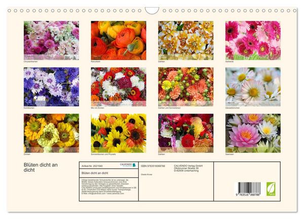 Produktbild: Bl&uuml;ten dicht an dicht (Wandkalender 2026 DIN A3 quer), CALVENDO Monatskalender