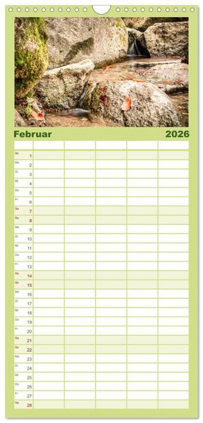 Produktbild: Familienplaner 2026 - Der Odenwald und das Felsenmeer mit 5 Spalten (Wandkalender, 21 x 45 cm) CALVENDO