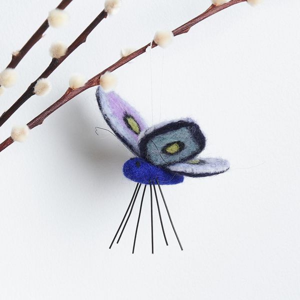 Produktbild: Aufh&auml;nger Filz-Schmetterling dunkelblau 10 x 10,5 x 7cm