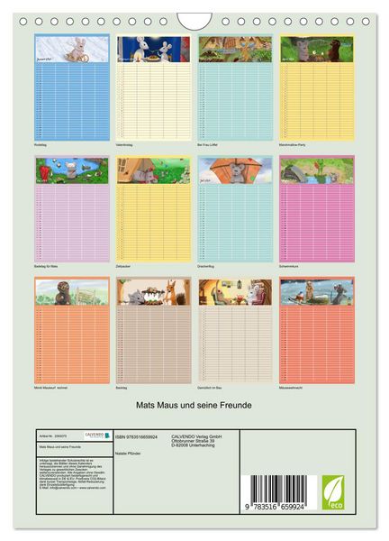 Produktbild: Mats Maus und seine Freunde (Wandkalender 2026 DIN A4 hoch), CALVENDO Monatskalender