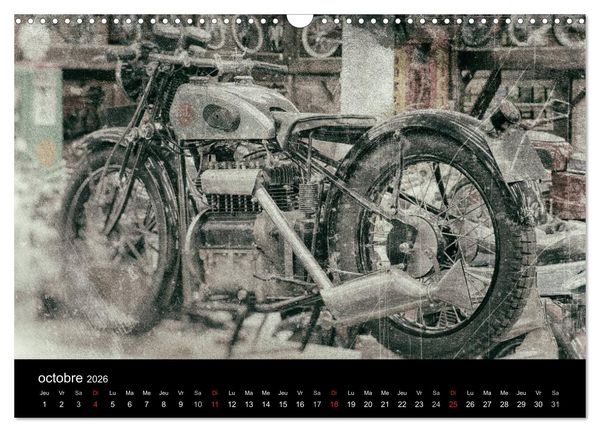 Produktbild: MOTOS VINTAGE (Calendrier mural 2026 DIN A3 vertical), CALVENDO calendrier mensuel