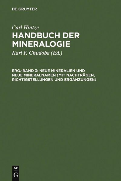 Produktbild: Neue Mineralien und neue Mineralnamen (mit Nachtr&auml;gen, Richtigstellungen und Erg&auml;nzungen)