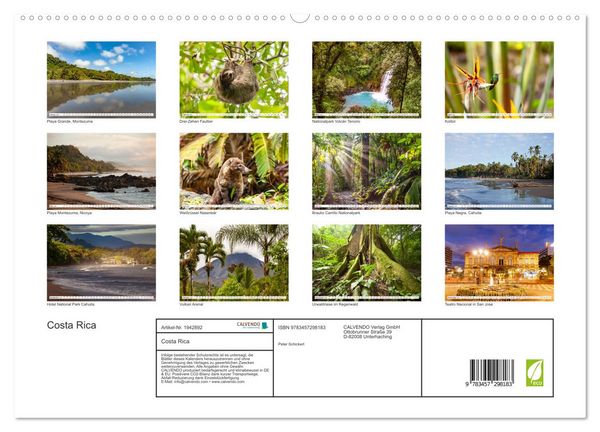 Produktbild: Costa Rica (hochwertiger Premium Wandkalender 2026 DIN A2 quer), Kunstdruck in Hochglanz