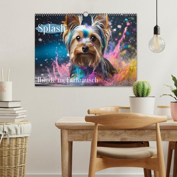 Produktbild: Splash - Hunde im Farbrausch (Wandkalender 2026 DIN A3 quer), CALVENDO Monatskalender