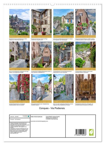 Produktbild: Conques - Via Podiensis (hochwertiger Premium Wandkalender 2026 DIN A2 hoch), Kunstdruck in Hochglanz